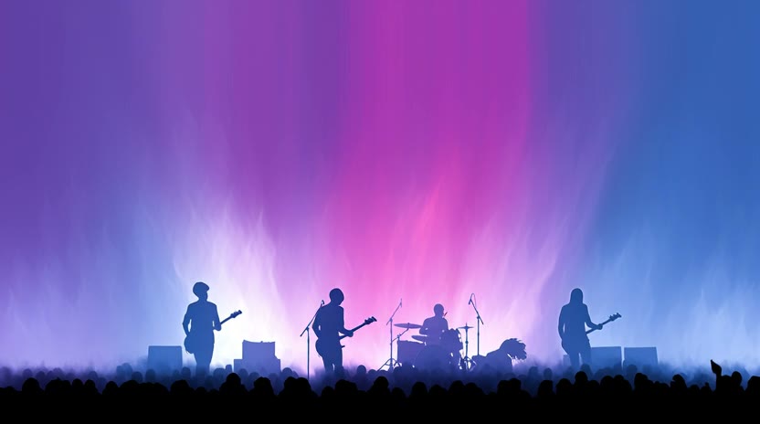 Indie rock band playing in a garage